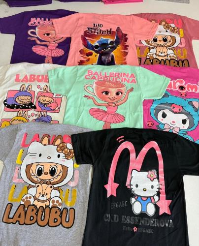 Remeras Doble Estampa Nena