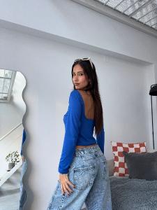 Manga Larga Basica de Modal Espalda Descubierta - Miniatura 3