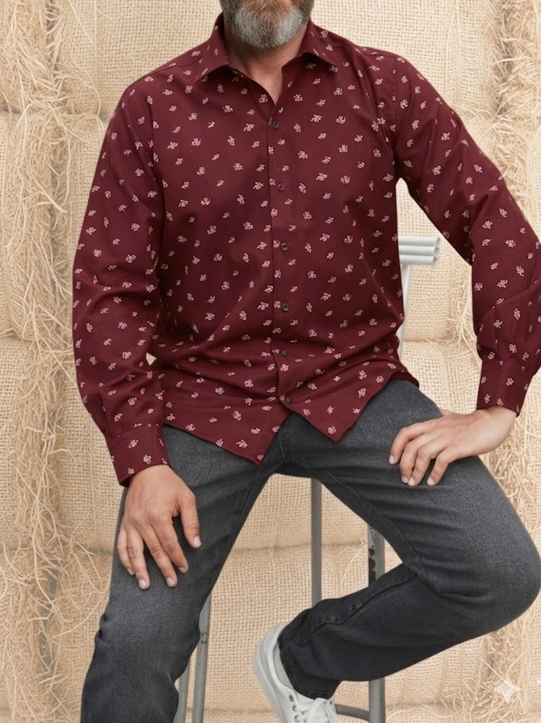 Camisas  Estampadas Jean Cartier Mangas Largas Corte Clasico - Imagen 3