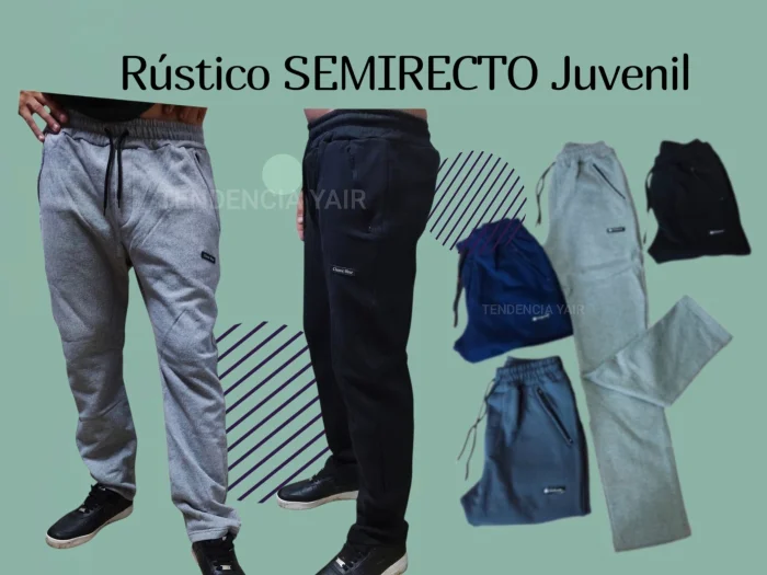 Rústico.. Jogging Semirecto.. Bolsillos con Cierre