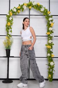 Art 221-2 - 36 al 44 - Baggy Gris Arenado + Bolsillo Fuelle "trend" - Miniatura 2