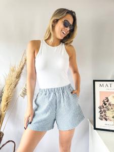 Shorts Rayado de Lino - Miniatura 4
