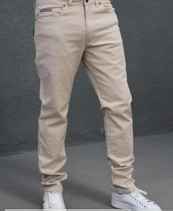 Pantalon Gabardina Elastizada Corte Jean 5 Bolsillos, Corte Semi-chupim