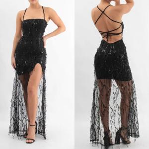 Vestido Lentejuelas Fleco