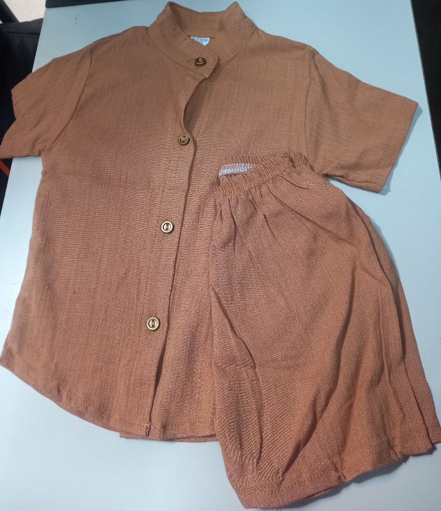 Conjunto de Bebe Lino con Camisa Cuello Mao 1 al 5 - Imagen 2