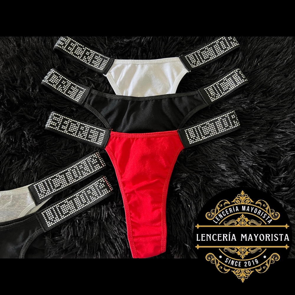 Tangaless Strass Victoriasecretss Cebra Leopardo Algodón - Imagen 3