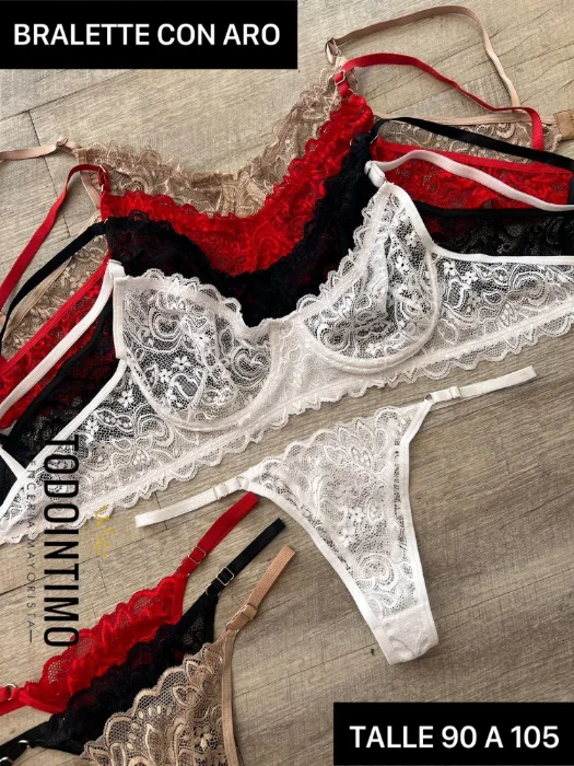 Conjunto Bralette con Aro Encaje
