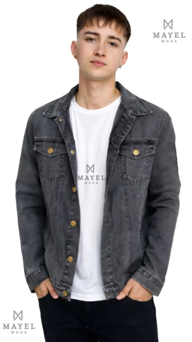 Campera Jeans Gris de Hombre
