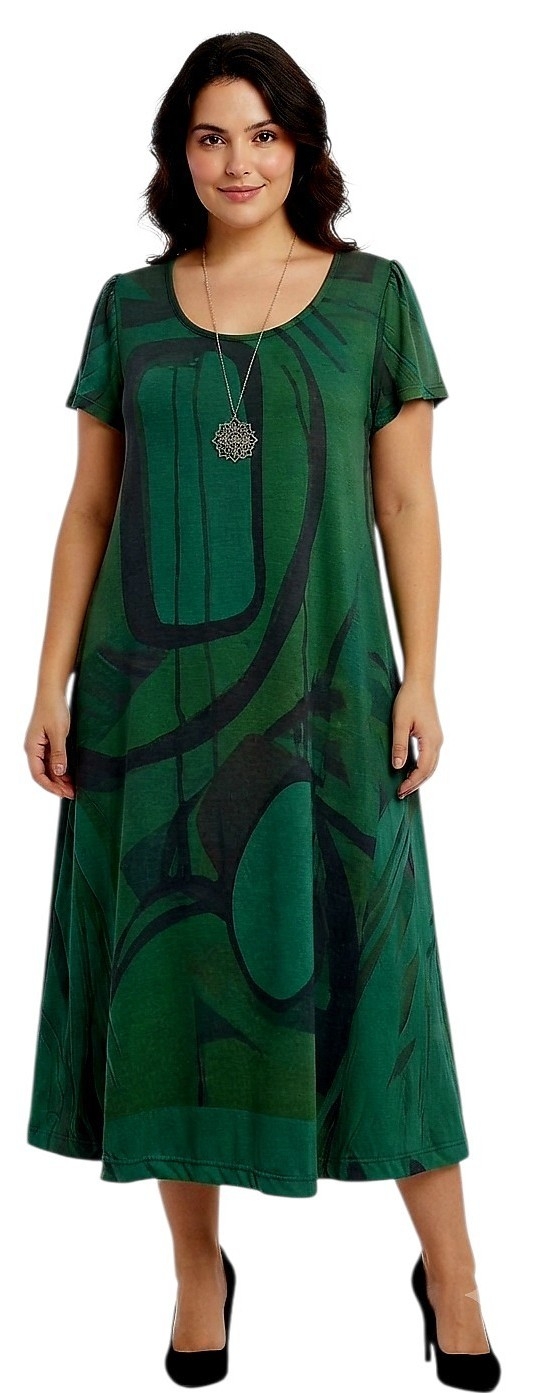 Vestido Estilo Campana C/manga  Sublimada - Imagen 2