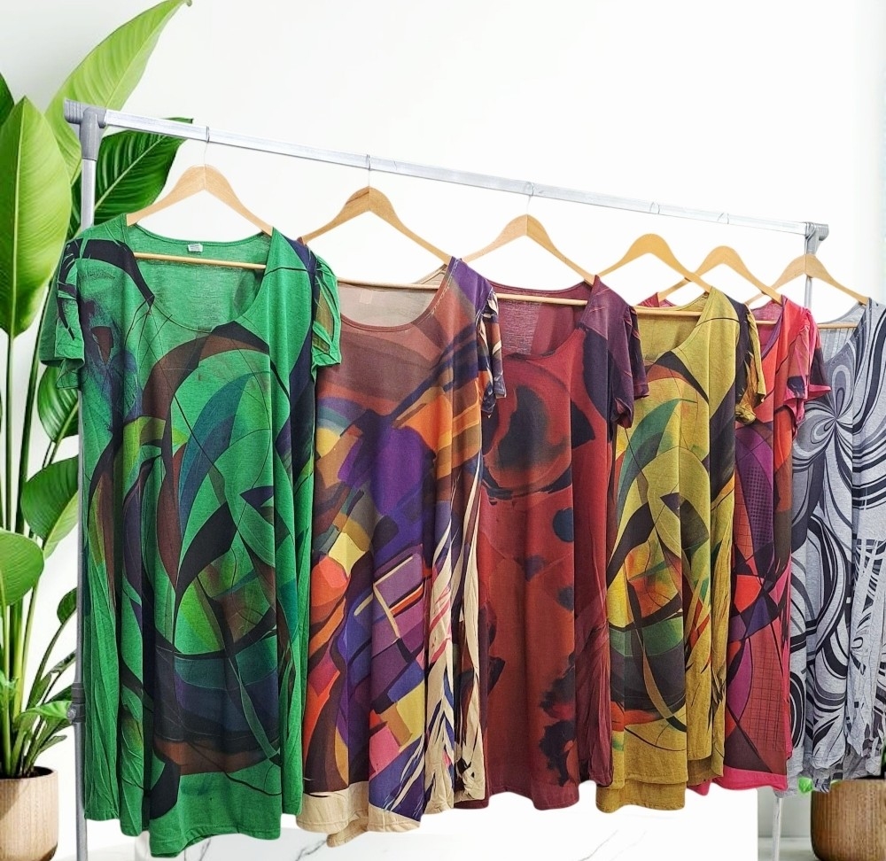 Vestido Estilo Campana C/manga  Sublimada - Imagen 3
