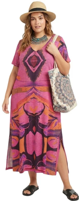Vestido Larga y Amplio Estilo Playera Modal Viscosa