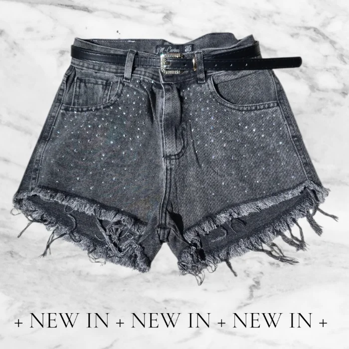Shorts con Brillos Strass