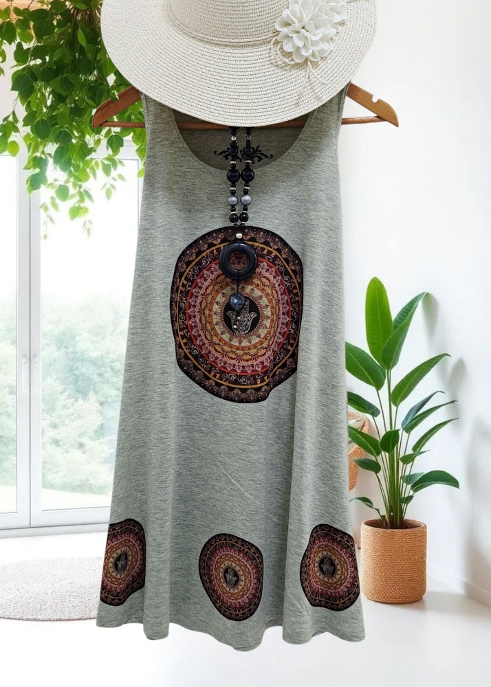 Vestido Musculosa Jaspeado C/ Mandalas - Imagen 3