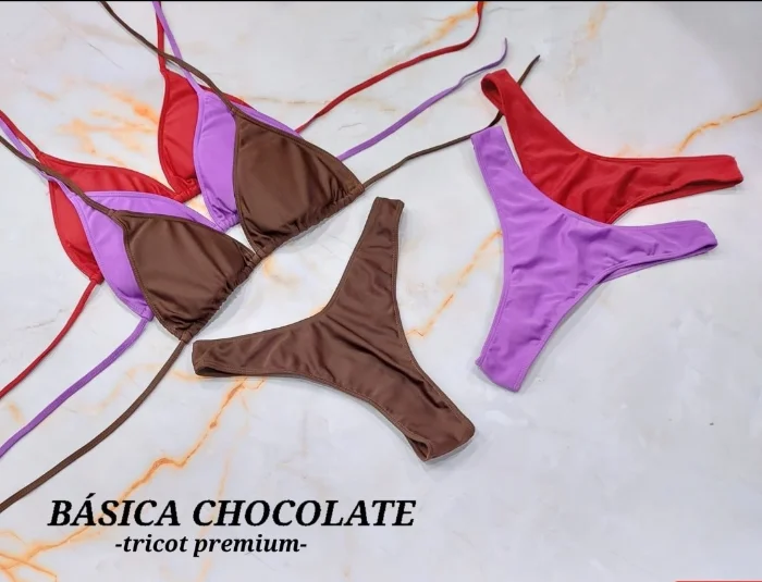 Bikini Básica Chocolate Tricot Premium
