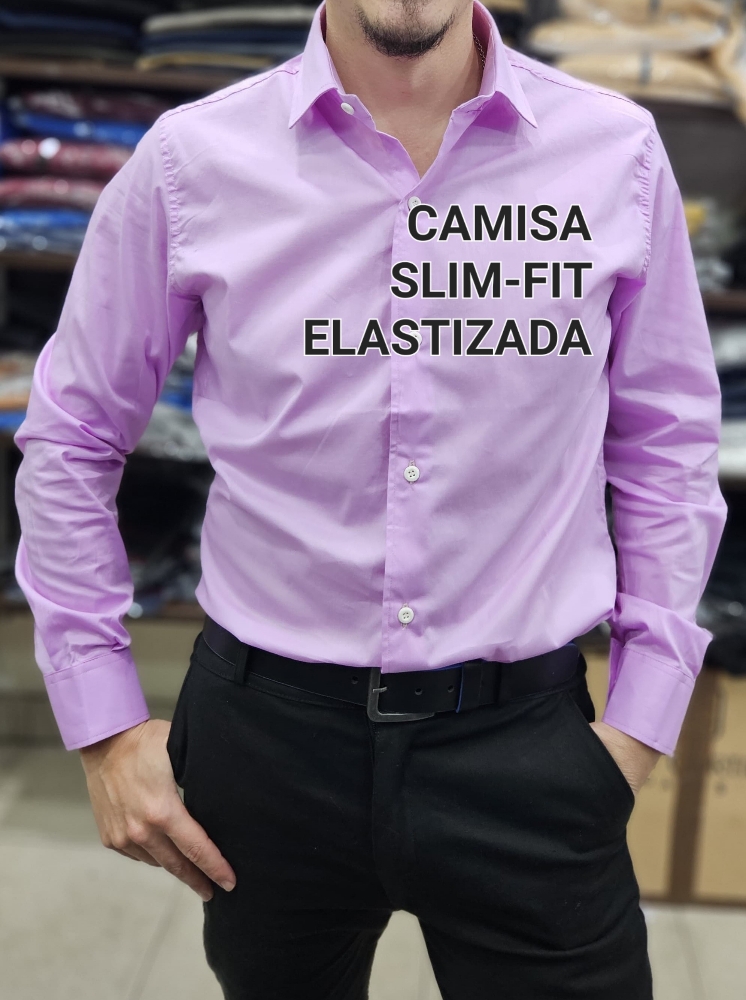 Camisa Blanca. Lisa Slim-fit Tela Elastizada - Imagen 3
