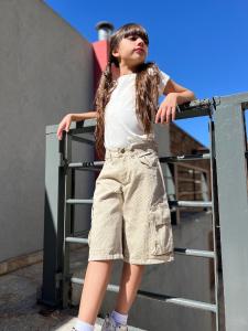 Bermuda Baggi Beige Unisex - Miniatura 4