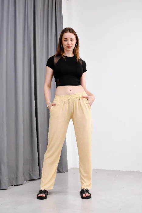 Pantalones de Lino Spandex