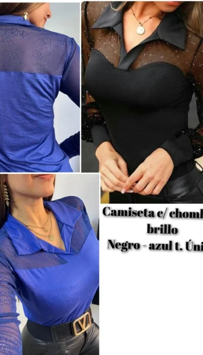 Camiseta Chomba con Tul  Brillo