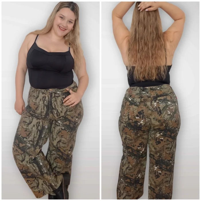 Pantalón Baggy Palazzo Gabardina Rígido
