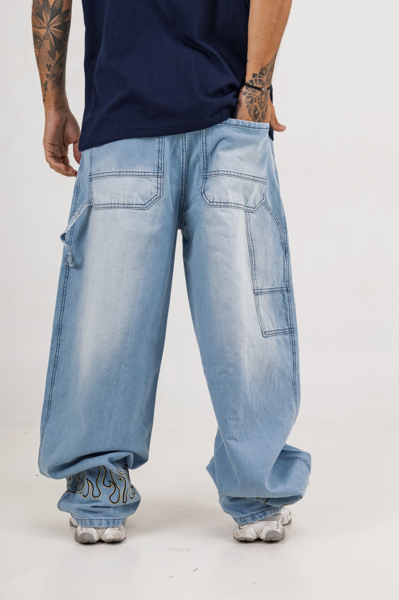 Jeans Bagi Pants de Hombre Art Golden Flame - Imagen 4
