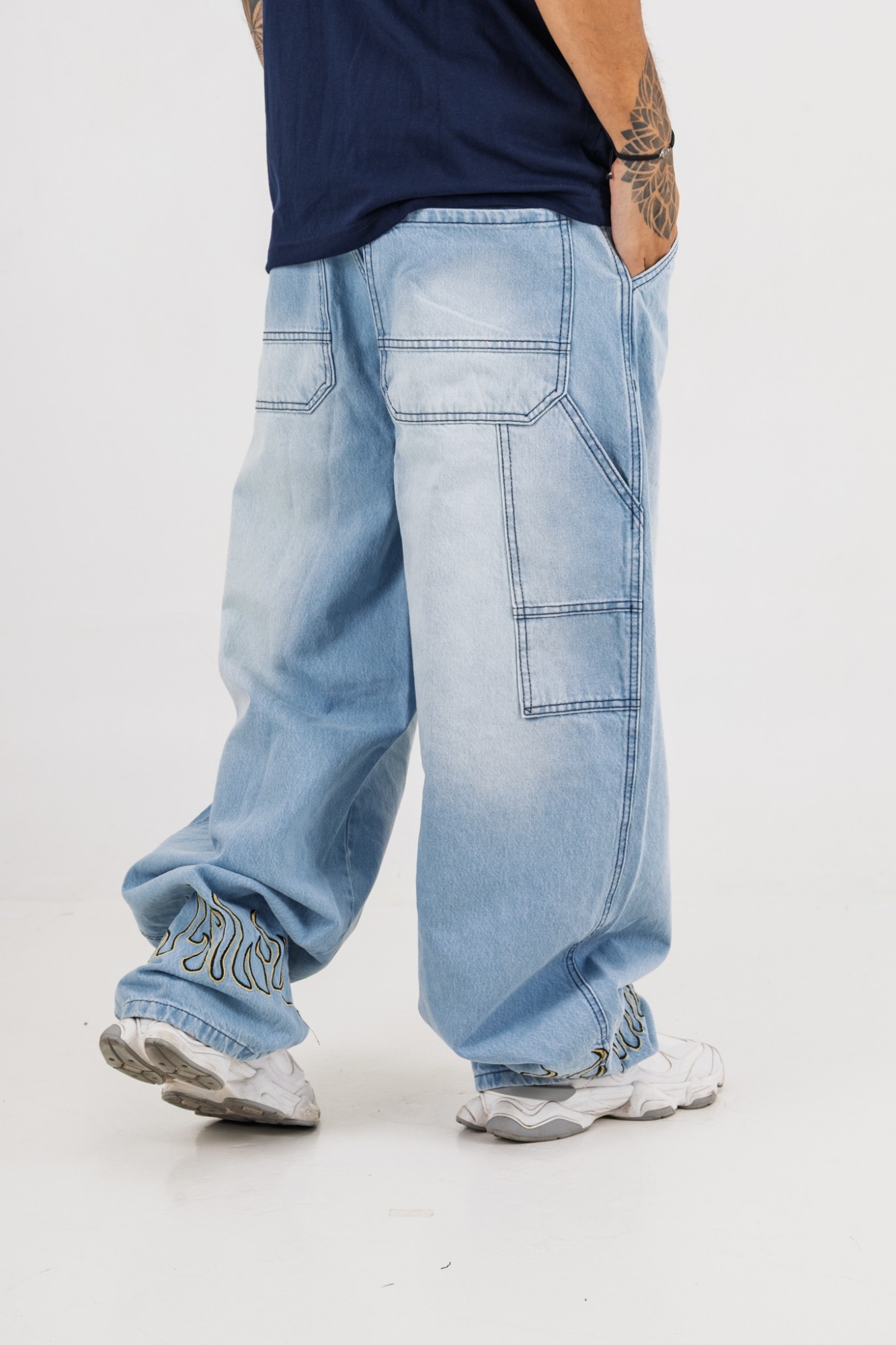 Jeans Bagi Pants de Hombre Art Golden Flame - Imagen 9