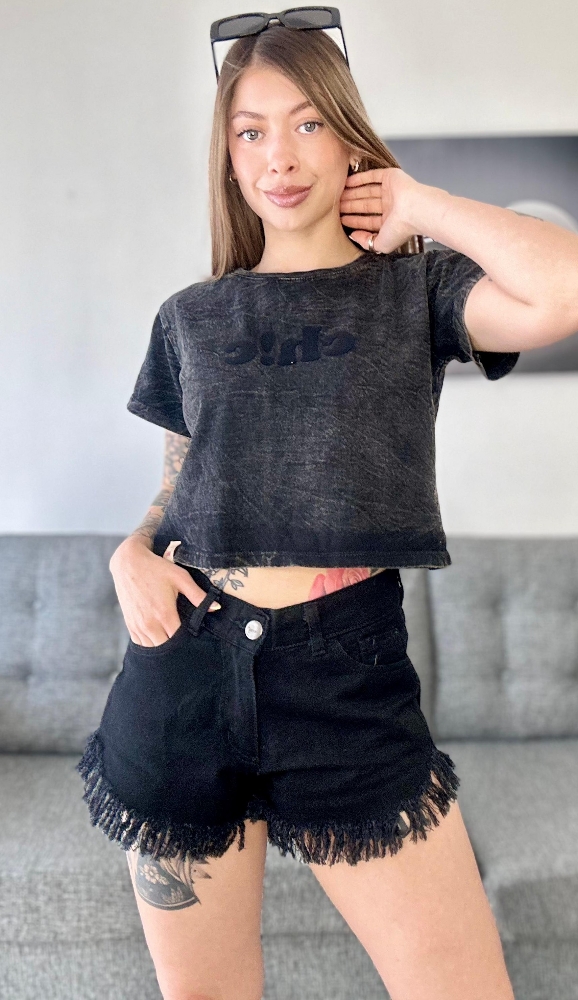 Short  Mom  con  Flecos - Imagen 2