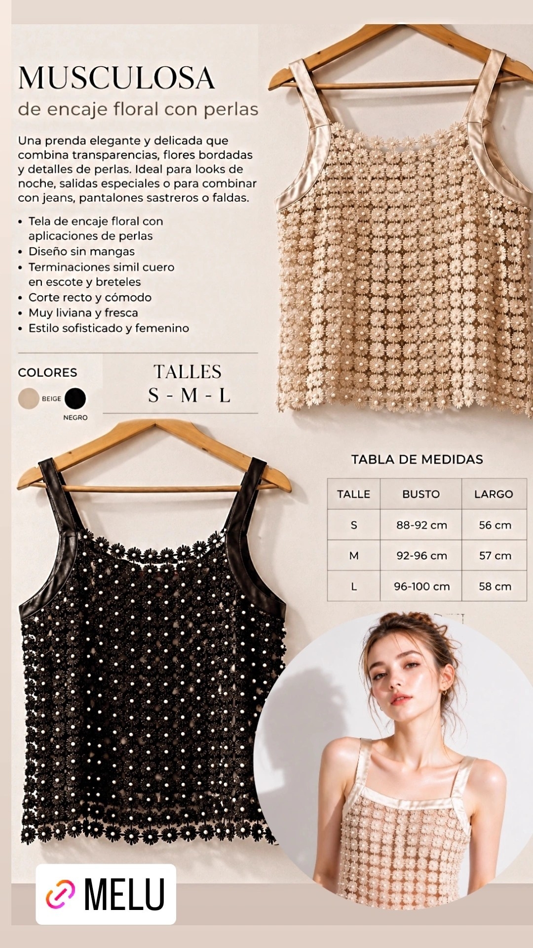 Musculosa con Perlas - Imagen 3