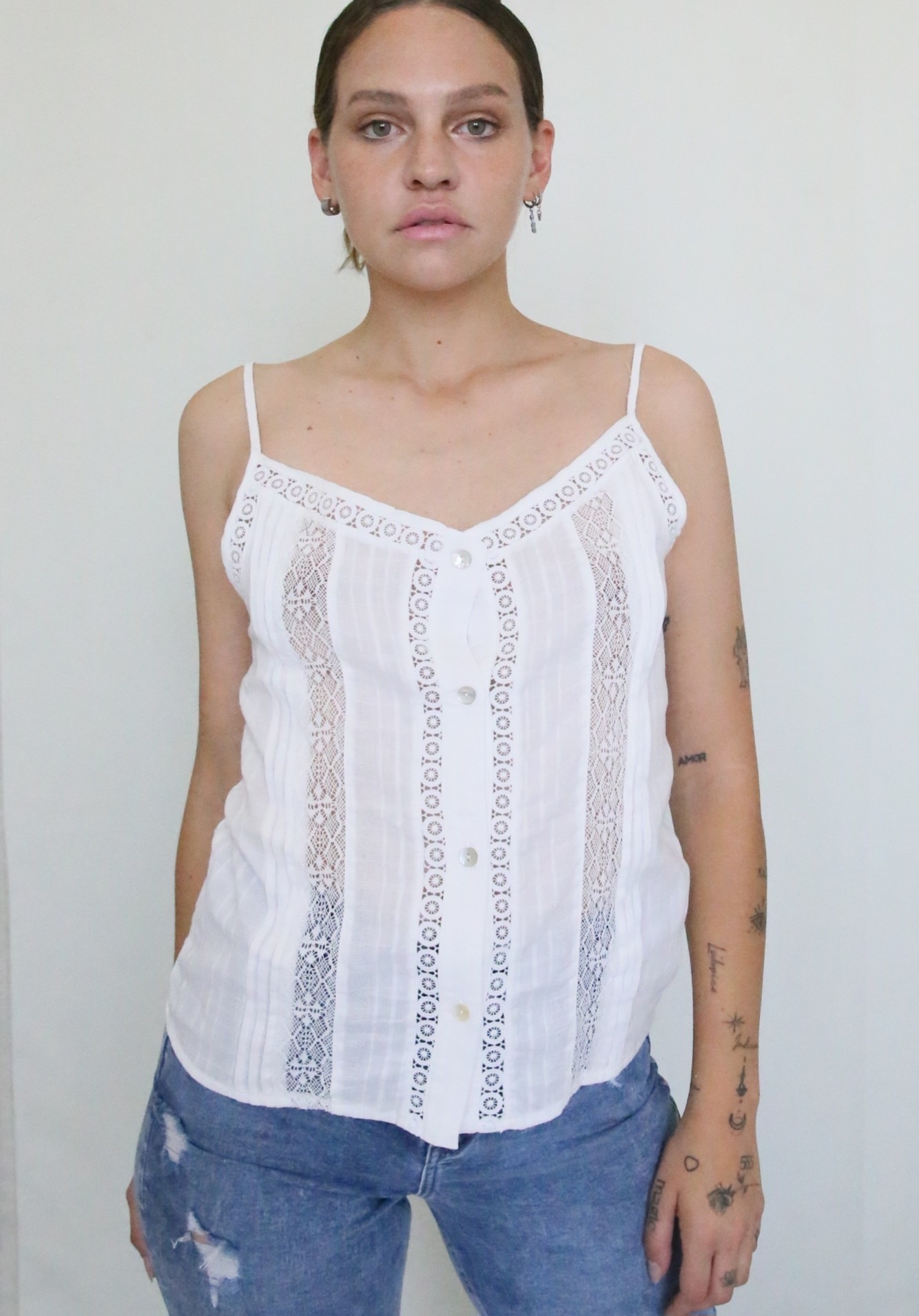 Musculosa con Puntilla y Boton - Imagen 3
