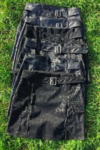 Pollera Cargo Cuerina Estampada