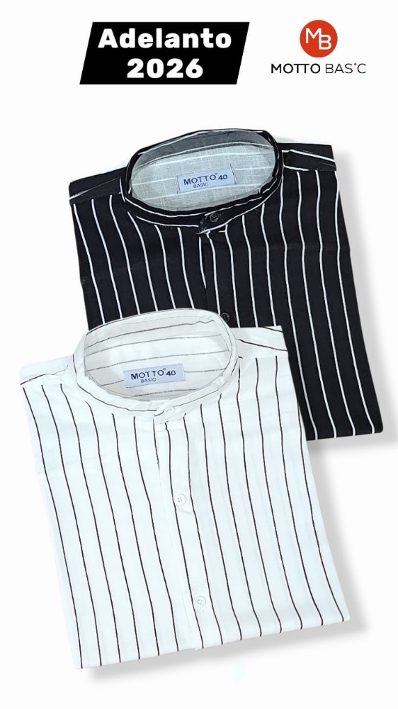 Camisa Cuello Mao Raya Lino Fina Manga Corta - Imagen 4