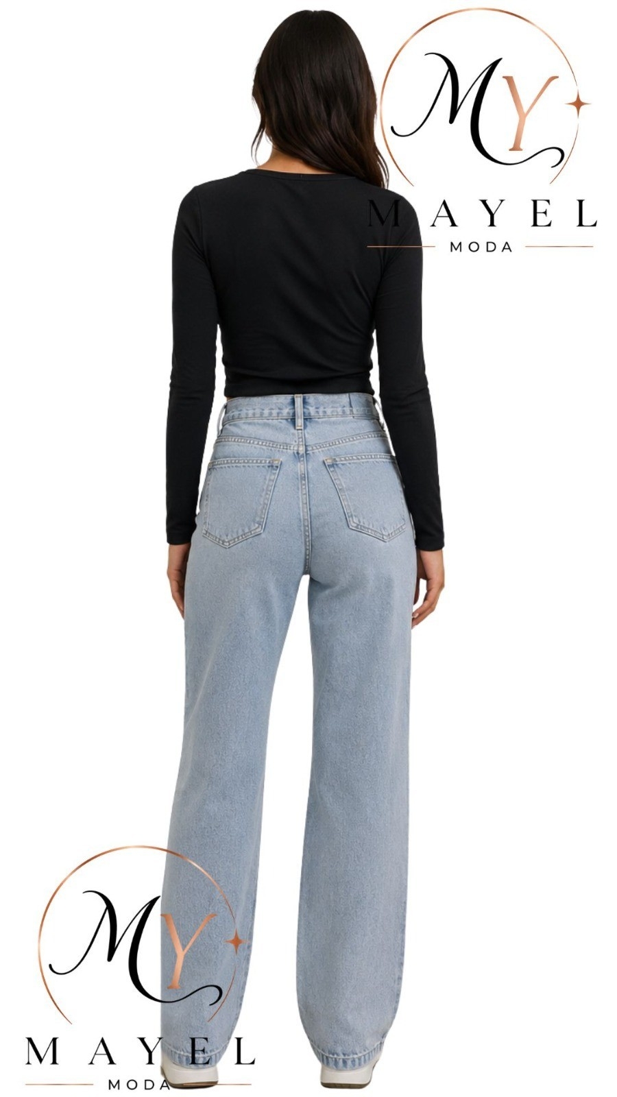 Wide Leg Celeste con Rotura. - Imagen 2