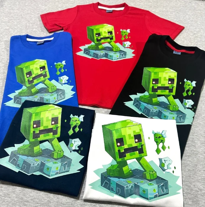 Remeras Minecraft Algodón Peinado Linea Premium