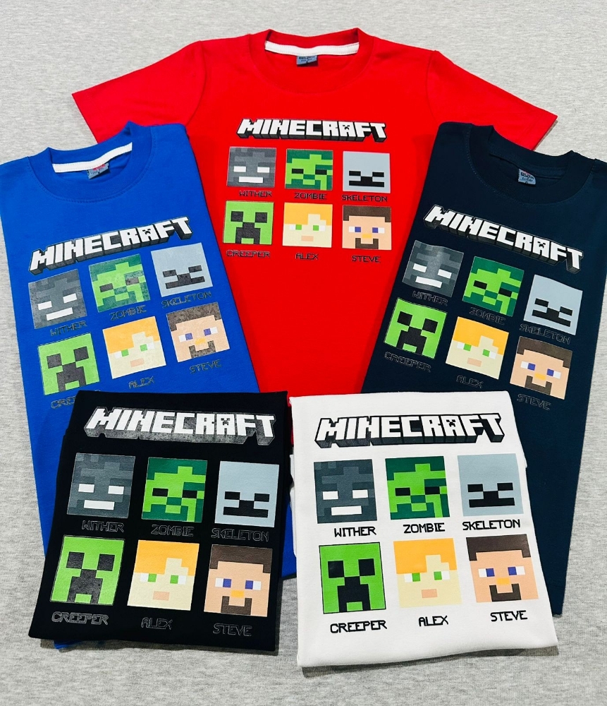 Remeras Minecraft Algodón Peinado Linea Premium - Imagen 3