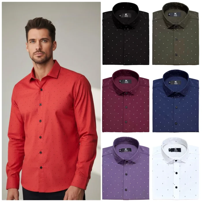 Camisa Estampado Rigido Manga Larga