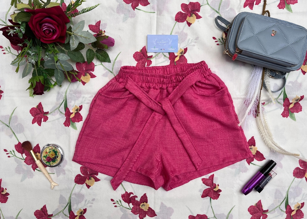 Short de Lino con Spandex Liso - Imagen 2