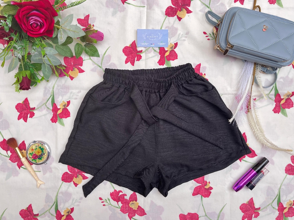 Short de Lino con Spandex Liso - Imagen 3