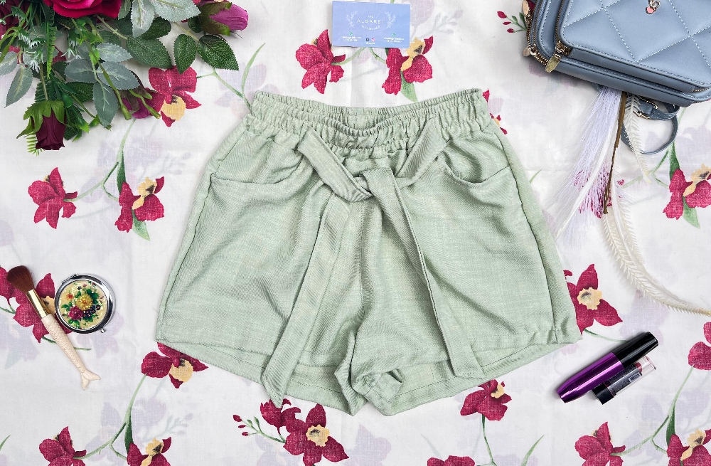 Short de Lino con Spandex Liso - Imagen 5
