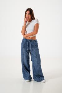 1290.21 Wide Leg Jogger con Cordón