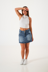 4074 Short Pollera Cintura Ancha