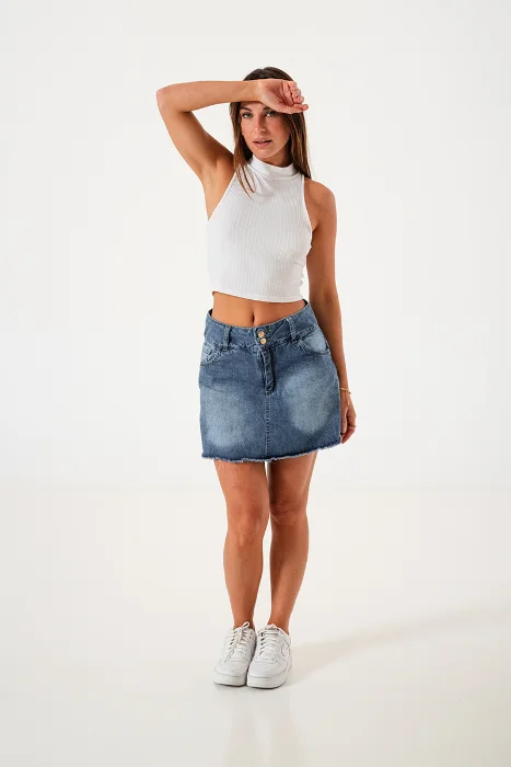 4074 Short Pollera Cintura Ancha