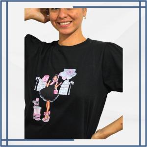 Remera Manga Princesa  Estampa Dtf Chica/compras - Miniatura 3