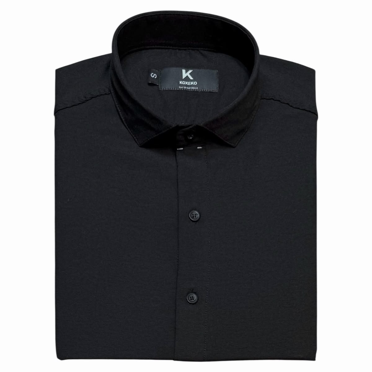 Camisa Liso Rigido Semi Entallada Manga Larga - Imagen 7