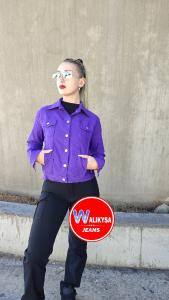 Campera Bengalina Elastizado con Bolsillos y Botones Violeta