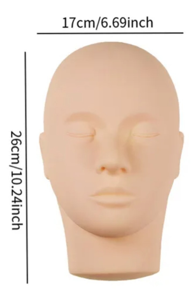 Cabeza de Silicona para Práctica Maquillaje Aplicación de Pestañas - Imagen 4