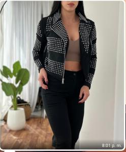 Campera Chaqueta Brillos Mujer Noche Tendencia