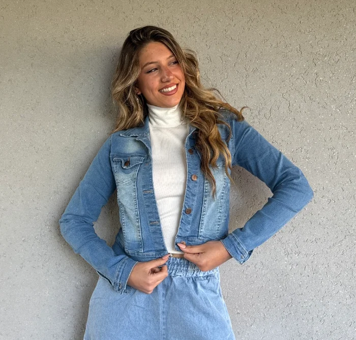 Campera Jeans Corta Elastizada