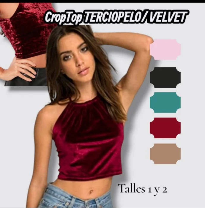 Crop Top de Terciopelo