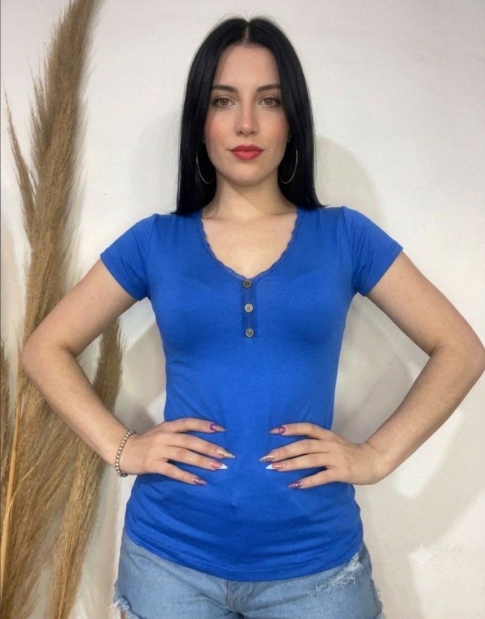 Remera Puntilla Botón - Imagen 2