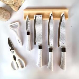 Set de Cuchillos X6 Gourmet Blanco o Negro (32747) - Miniatura 2