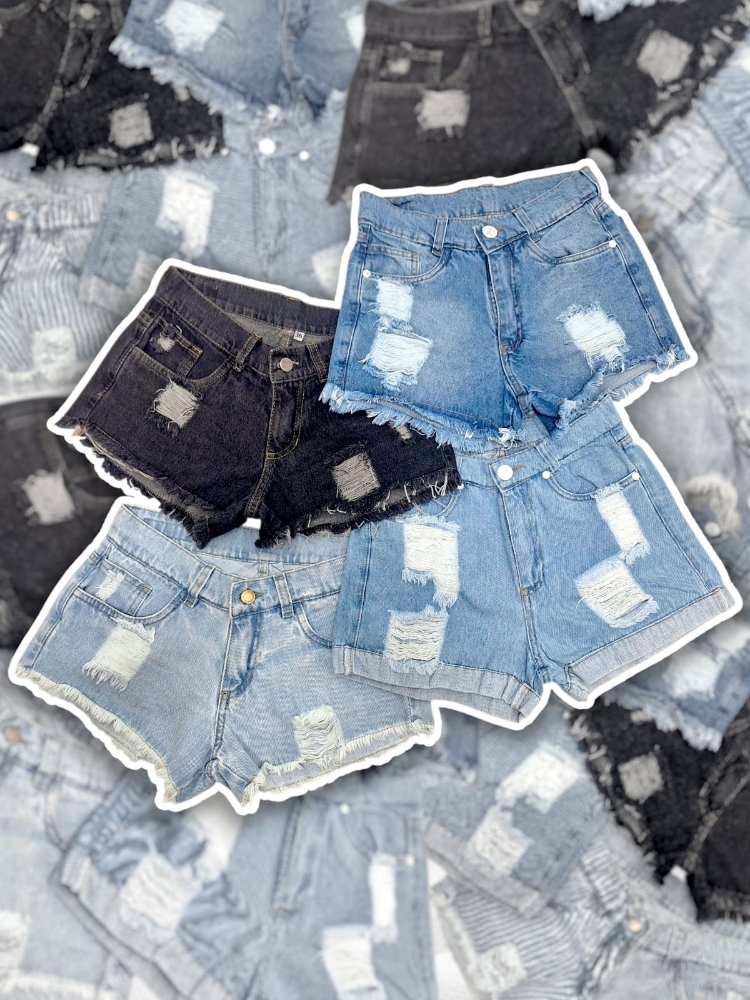 Short Tiro bajo Rigido con Roturas - Imagen 2